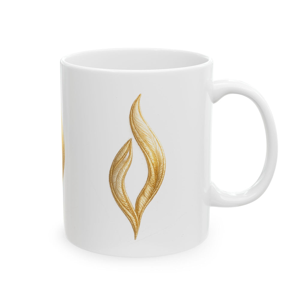 Gold Leaf Flame Mug | Ceramic Mug